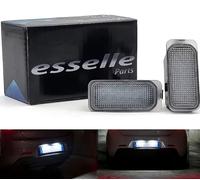 Placchette Luci Targa LED Compatibili con Ford C-Max, Ecosport, Edge, Fiesta MK6, Focus MK2, Galaxy, Ka MK3, Kuga 1, Kuga 2, Mondeo MK3, Mondeo MK4, S-Max 18 SMD CANBUS 6000K Bianco Ghiaccio