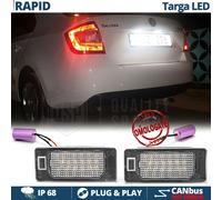 PLACCHETTE Luci TARGA LED per Skoda RAPID 12-18 CANBUS NO Error 6500K Ghiaccio