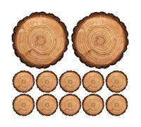 Place Mats - 12 Pieces Circular Retro Brown Table Decor Set, Rustic Style Dining Durable Visual Accent | for party wedding home kitchen restaurant tabletop apartment pizzeria dish bowl use