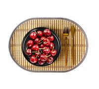 Placemat tessuto tappeto posto per piatti da cena - Tavolo da pranzo boho resistente al calore Posiziona i tappeti del quadrato - Piastre ovali Tabelle per la decorazione dell'ufficio