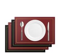 Placemats and Coaster Sets Of 4 Dual-Sided PU Table Mat Hot Resistant Place Mats for Dining Decor per Cucina Domestica Ristoranti e Hotel(Color6,Set of 8)