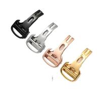 PLACKE 12 14 16mm 18mm 20mm Fibbia pieghevole in acciaio inossidabile adatta for cinturino in pelle Fibbia adatta for donna Orologio da cintura universale da uomo Accessori di chiusura(Gold,16mm)