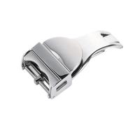 PLACKE Fibbia for cinturino for orologio for fibbia in acciaio inossidabile da 18 mm Accessori for chiusura pieghevole solida for uomo Fibbia for bottone in metallo argentato in pelle(Silver-With lett