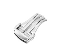 PLACKE Fibbia in acciaio inossidabile adatta for cinturino in pelle/gomma Omega fibbia pieghevole in metallo chiusura deployante 16mm 18mm 20mm accessori strumenti(Silver,16mm)
