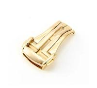 PLACKE Fibbia in acciaio inossidabile adatta for cinturino in pelle/gomma Omega fibbia pieghevole in metallo chiusura deployante 16mm 18mm 20mm accessori strumenti(Gold,18mm)