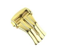 PLACKE Fibbia pieghevole adatta for Omega fibbia in acciaio inossidabile pelle/elastico chiusura deployante in metallo 16mm 18mm 20mm accessori strumenti(Gold,16MM_NO LOGO)