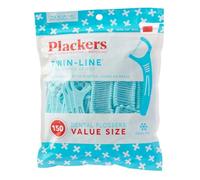 Plackers Twin-Line Advanced Cleaning Whitening Formula Dental Flossers, Mint, 150 by Plackers