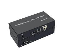PLACUNT 1 coppia di switch KVM USB in fibra da 20 km, extender video compatibile con HDMI su cavo in ottica SC for mouse, tastiera e PC cablati facile da usare