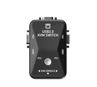 PLACUNT 2 pezzi 1080P USB2.0 VGA KVM e 4 porte switch splitter mouse tastiera stampante chiavetta USB condivisione adattatore uscita facile da usare(2 port)