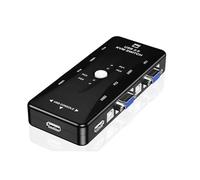 PLACUNT 2 pezzi 1080P USB2.0 VGA KVM e 4 porte switch splitter mouse tastiera stampante chiavetta USB condivisione adattatore uscita facile da usare(4 port)