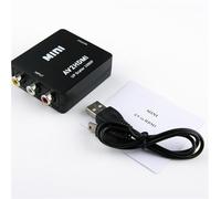 PLACUNT Adattatore RCA/AV CVBS compatibile con HDMI, convertitore video 1080P MINI AV2HD Box for NTSC PAL HDTV Proiettore Decoder DVD facile da usare(White)