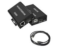 PLACUNT Convertitore video estensore KVM 1080P 60M compatibile con HDMI su RJ45 Cat5e Ethernet Trasmettitore Ricevitore for tastiera e mouse USB facile da usare