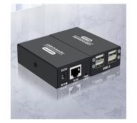 PLACUNT Estensione USB 2.0 da 120 M su Ethernet 4HUB trasmettitore ricevitore estensione mouse monitoraggio computer singolo cavo di rete a RJ45 facile da usare