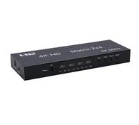 PLACUNT Splitter switch 4K 60Hz Matrix 4X2 2 In 4 Out compatibile con HDMI, estrattore .0 2x4 1080p for DVD PC a monitor TV facile da usare(2X4)