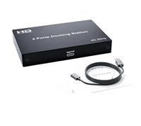PLACUNT Stazione di docking a 4 porte, splitter estensione dello schermo del computer for HDMI 1 in out, trasmettitore rete, visualizzazione diviso 1X4 facile da usare