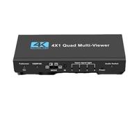 PLACUNT Switcher HDMI multi-viewer 4K 4x1 Quad, splitter in tempo reale, schermo quadruplo senza soluzione di continuità, adattatore switch 4 in 1 out facile da usare