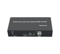 PLACUNT Trasmettitore e ricevitore video USB KVM in fibra ottica da 20 km su cavo in SC, switch compatibile con HDMI for mouse, tastiera PC facile da usare(Only RX)