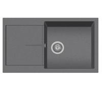 Plados Lavello Cucina 1 Vasca da Incasso con Gocciolatoio Larghezza 86 cm materiale Ultrametal colore Titanio UM42 - NF8610 Serie Infinity