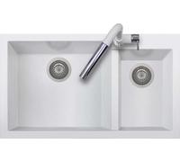 Plados Lavello Cucina 2 Vasche Incasso eff. Fragranite 86 cm Nero UG70 ON8620
