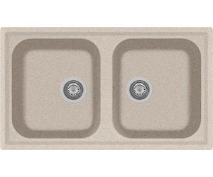 Plados Lavello Cucina Fragranite 2 Vasche Incasso Larghezza 86 cm materiale Ultragranit colore Avena UG94 - PL0862 Serie Atlantic