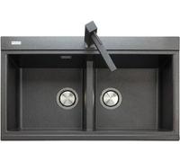 Plados Lavello Cucina Incasso 2 Vasche 86 cm Black Matt Lux LX8620UG70