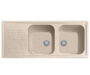 Plados Lavello Cucina Incasso 2 Vasche Gocciolatoio 116 cm Avena PL1162UG94