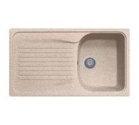 Plados Lavello in quarzo da cucina incasso HR0861 vasca singola più scolapiatti - Avena