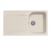 Plados Lavello in quarzo da cucina incasso HR0861 vasca singola più scolapiatti - Jasmine