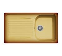 Plados Lavello in quarzo da cucina incasso HR0861 vasca singola più scolapiatti - Terra di Francia