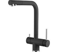 Plados Miscelatore Monocomando 3 vie Rubinetto Cucina finitura Ultragranit colore Nero Matt UG70 - Flo55