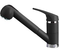 Plados Rubinetto Cucina Miscelatore Lavello con Doccetta Estraibile Monocomando in Ultragranit Nero UG 70 - PLUSMIXEXT