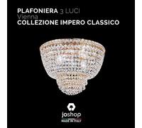 plaffoniera vienna 3 luci impero classico nuovo elegante oro cristalli joshop [EEK: A]
