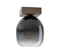 Plafone Eglo Filago Ø145xH20 cm acciaio legno marrone nero Transparent-Nero