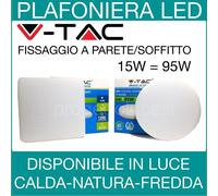 PLAFONIERA 15W V-TAC FARETTO FARO LED ROTONDO o QUADRATO PER ESTERNO VT-8033