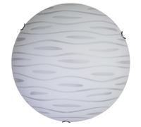 Plafoniera 1xE27 Ganci Cromo Vetro Lastra Bianco Decorato Marea E-Energy Fulvia