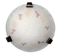 Plafoniera 1xE27 Ganci Marrone Vetro Screpolato Ambra-Verde E-Energy Ambra