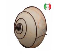 Plafoniera 2 luci a soffitto Ferro Battuto vetro ambra Vortice Made in Italy