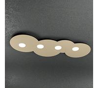 PLAFONIERA 2 LUCI LED MODERNA SOTTILE MINIMAL CLOUD 1128/PL4R TOP LIGHT CAMERA SALA CUCINA (SABBIA)