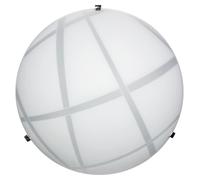 Plafoniera 2xE27 Ganci Cromo Vetro Lastra Bianco E-Energy Dario