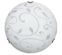 Plafoniera 2xE27 Ganci Cromo Vetro Lastra Bianco E-Energy Lena