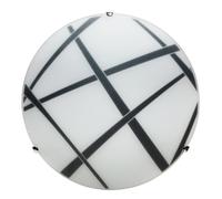 Plafoniera 2xE27 Ganci Cromo Vetro Lastra Bianco-Nero E-Energy Dario