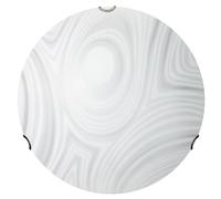 Plafoniera 2xE27 Ganci Cromo Vetro Lastra Bianco Sabbiato E-Energy Aron