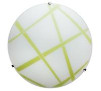 Plafoniera 2xE27 Ganci Cromo Vetro Lastra Bianco-Verde E-Energy Dario