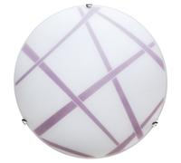 Plafoniera 2xE27 Ganci Cromo Vetro Lastra Bianco-Viola E-Energy Dario