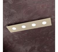 TOPLIGHT PLAFONIERA 4 LUCI LED MODERNA METALLO COLORE SABBIA L 80 CM