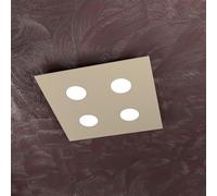 TOPLIGHT PLAFONIERA 4 LUCI LED MODERNA QUADRATA METALLO SABBIA