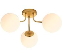 Plafoniera a 3 luci Lampadario moderno della metà del secolo Apparecchi di illuminazione Lampada da soffitto a sospensione in vetro globo per camera da letto Soggiorno Lampadario Illuminazione a