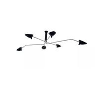 Plafoniera A 6 Bracci Rotanti Serge Mouille Nero/ Bianco