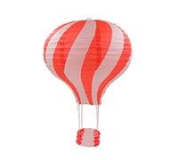 Plafoniera a forma di mongolfiera arcobaleno con paralume a lanterna di carta per la scuola e il centro commerciale, decorazione sospesa rossa e bianca, illuminazione per esterni