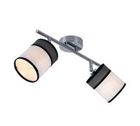 Plafoniera a LED 2 lampadine grigia lampada da soffitto dimmerabile con telecomando lampada da soggiorno grigia, cambio colore RGB, faretti orientabili, metallo, 2x 4,8 W 2x 470 lm bianco caldo, LxPxA